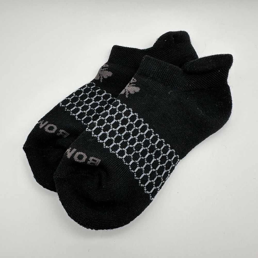 Bombas Low Ankle Socks Unisex Black‎ Small Geometric Honey Bee Print Comfort